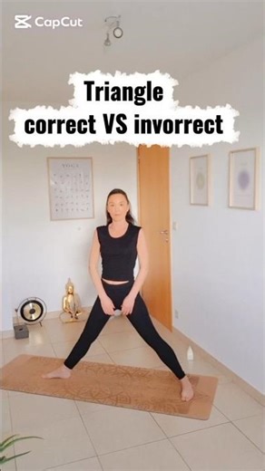 Triangle (trikonasana) Correct VS incorrect #yogapostures #triangle #trikonasana #hathayoga