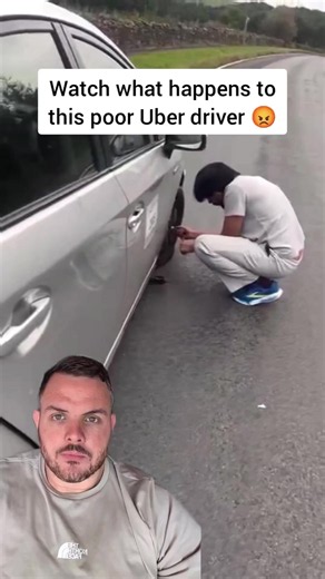 This Uber driver was already having a bad day changing a tyre at the side of a LIVE road… then his passengers started giving him grief 😳 What would you do in this situation? 👀 #UberDriver #UberUK #TaxiDriver #DriverLife #Uber