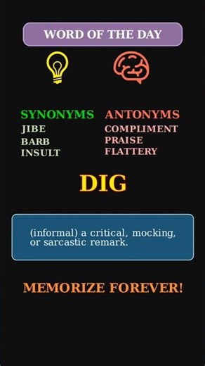 Dig: The Critical or Mocking Remark 💬🗡️ (Informal)