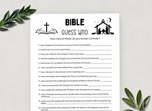 Printable Bible Trivia, Guess Who Game, Bible Games, Fun Christian Youth Group Game, Sunday School, Church Study Activity - Etsy