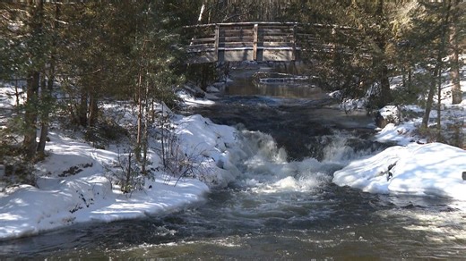 Icy views at winter waterfalls in Marinette County