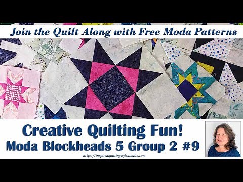 FREE Moda Quilt Pattern - Moda Blockheads 5 G2 B9 | Lea Louise Quilts Tutorial