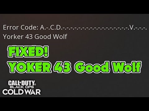 YOKER 43 GOOD WOLF error code fix for COD BLACK OPS COLD WAR