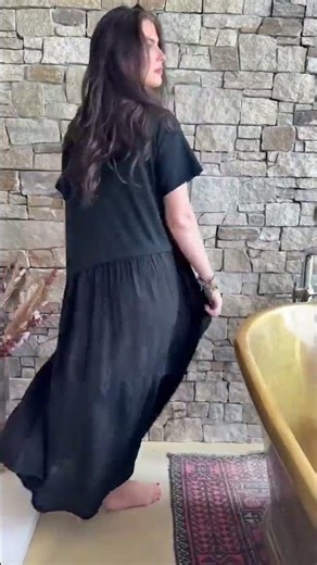 Tasha Damask T Shirt Maxi Dress Black
