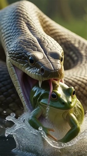 Epic Snake vs Frog Fight – Nature’s Intense Battle! 🐍🐸