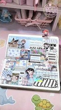 Making Kawaii Journal ? Girls Journey 🎈🎏#asmr #journal #sticker #journaling