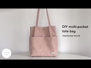 DIY multi-pocket tote bag | How to make shoulder bag