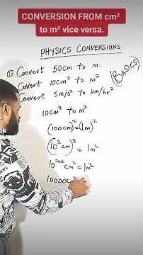 CONVERSIONS IN AREA FROM cm² to m². #area #edu #youtube #shorts #maths #conversions