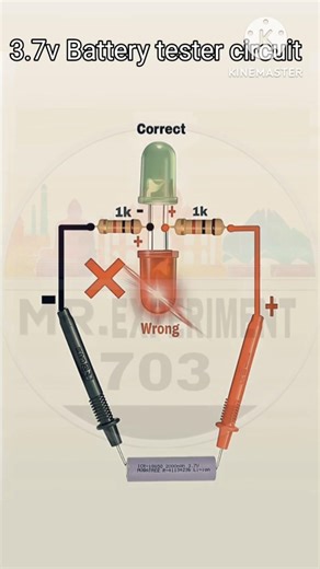 3.7V Battery Plus Minus Check Circuit | Red-Green LED se Polarity Kaise Pehchane😮😱😮😱#shortsfeed