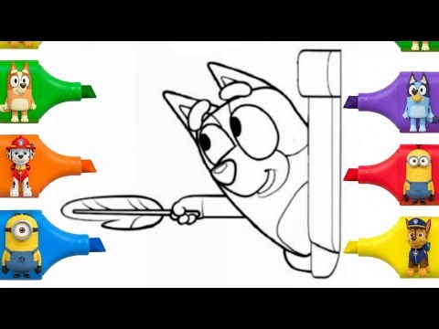 Learn to Draw Bluey Easy for Kids | Cartoon Drawing Step by Step