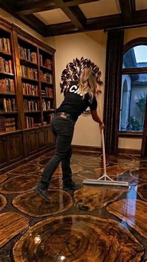 😍 CRAZY HOME LIBRARY WITH AN EPOXY FLOOR? - THIS IS GENIUS!! #shorts #epoxy #satisfying