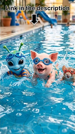 When an Alien tries to swim with a Pig and a Rat! 👽🐷 #alien #funny
