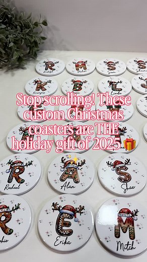 Packing your personalized Christmas coasters ✨ Thoughtful, custom, and ready to make someone SMILE this holiday If you love meaningful gifts, this one is for you✨ ✨ Order your custom Christmas set before Nov 20 for holiday delivery!  Comment “COASTER” for the link or DM me to personalize yours  #raymartful #christmasgiftsideas #personalizedgift #giftforfriend #christmascoasters | Raymar Artful | Facebook