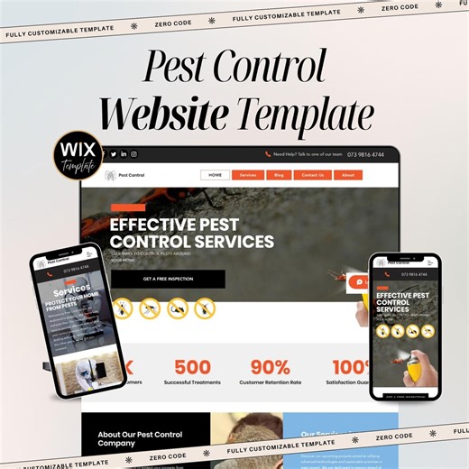 Pest Control Website Template – Exterminators Wix Theme – Easy to Setup (transfer Just 24 Hours) - Etsy