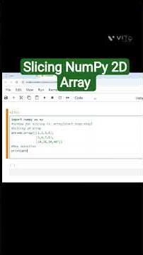 NumPy Numerical Python Slicing #slicing #numpy #numpytutorial #numpypython #viral #education