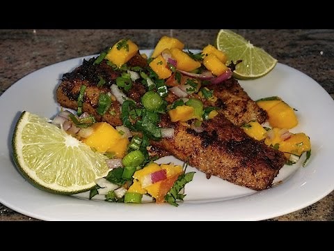 Pan Fried Fish Mahi Mahi Fillets with Mango Salsa | Punjabi Style Fish Recipe