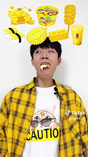 랜덤 노랑 음식 먹방🍯🐝 #추천 #fyp #mukbang | mukbang