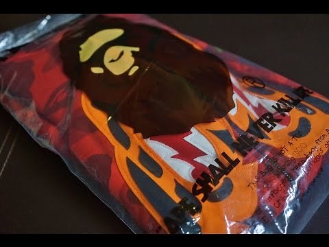 Unboxing Bathing Ape (BAPE) Red Color Camo Tiger Hoodie & Review!