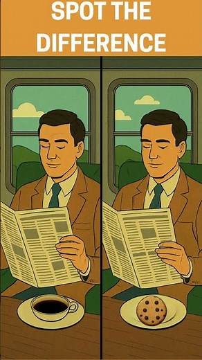 Man Reading Newspaper on Train – Spot All 5 Differences!