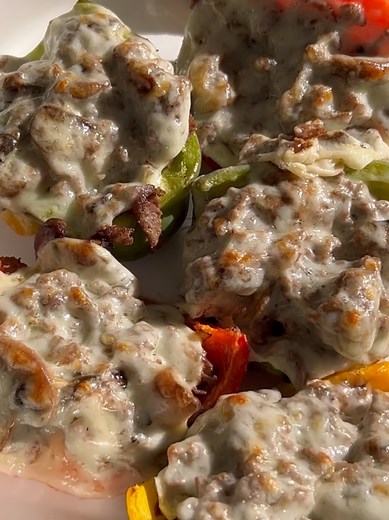 Healthy Cheesesteak Stuffed Peppers Recipe