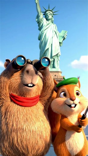 Capybara & Squirrel Visit the Statue of Liberty 🗽 | Mini Adventure Series