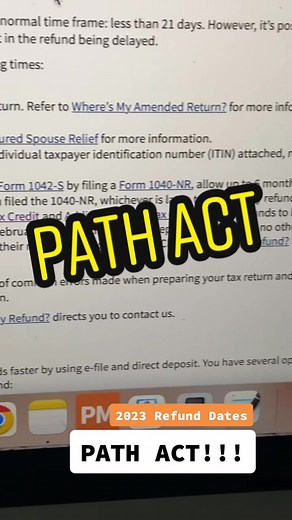 Understanding the PATH Act and 2023 Refund Dates