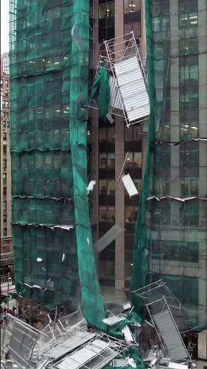 Massive scaffolding collapse caught on camera #Fail