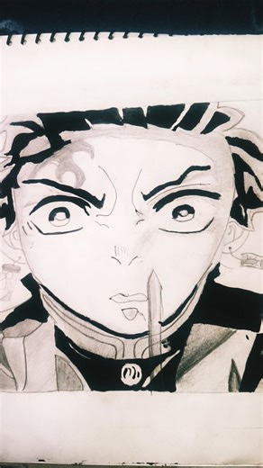 tanjiro kmando drawing 🔥😎#anime drawing#enemy#tanjiro commando#tanjiro# yt shorts