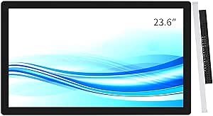 GreenTouch 23.6 Inch Aluminum Frame Wall Touch Screen LCD Monitor Open Frame LCD Display - HDMI/VGA/DVI-1920 * 1080 @60Hz