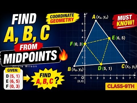 Find Coordinates of Triangle ABC Using Midpoints | Class 9th Coordinate Geometry Trick 🔥