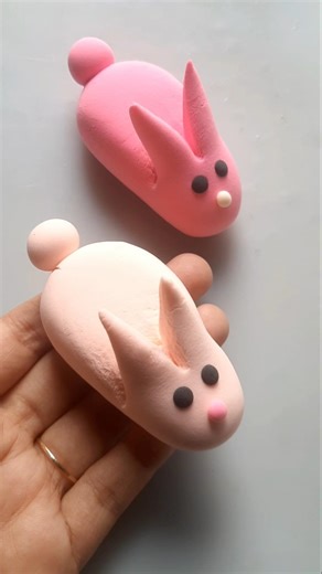 DIY idea 💞 How to make easily bunny 🐰 with Super clay #trend​ #clay​ #music​ #funny​ #clay​