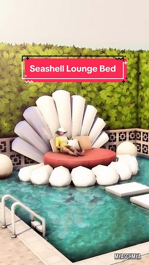 Seashell Poolside Lounge Bed (plus a DIY Pool Fountain) (No CC/ Yes TOOL mod/ Yes reShade) - The Sims 4 ASMR Speed Build #sims #thesims #sims4 #thesims4 #simstok #simtok #ts4 #simsbuild #sims4build #simsbuildideas #simsasmr #sims4speedbuild #simsselves