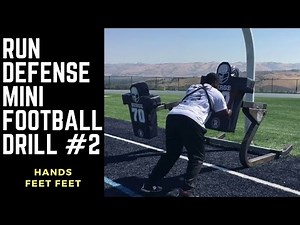 HANDS FEET FEET - Run Defense American Football Drill #2 - Defensive Line Drills