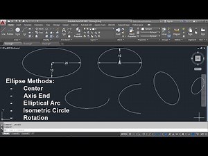 AutoCAD Ellipse Command Tutorial Complete | Center; Elliptical Arc; Isometric Circle; Rotation Video Lecture | A complete Guide to AutoCAD (English) - Design Softwares