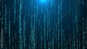 Digital Code binary code processing on screen loop background . scientific technology data binary code. science, matrix background. Technology ,website , hi tech , corporate , business, news
