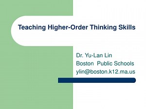 Teaching Higher-Order Thinking Skills - SlideServe