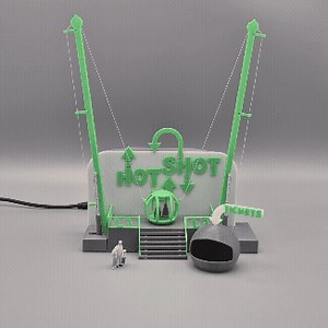 3D Printable Hot Shot Ride – HO Scale (Slingshot / Bungee Ride)