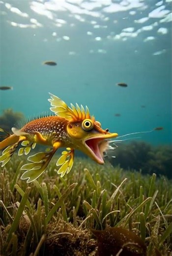 Leafy Sea Dragon Hunts | Camouflaged Suction Strike in 4K 🐉🌿