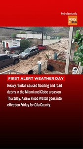 1.1M views · 10K reactions | It's a First Alert Weather Day in Arizona for heavy rain and possible flooding. Thanks to viewer Pedro Quintanilla for sending this video of flooding in Globe. First Alert Forecast: azfamily.com/weather | azfamily 3TV CBS 5 | Facebook