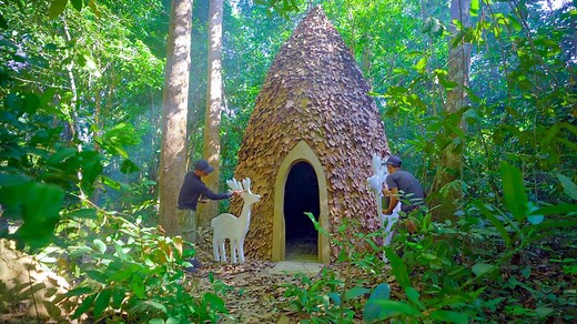 34K views · 1.4K reactions | Jungle Survival BUSHCRAFTS Build The Most Beautiful Modern Tree Leaves House to Celebrate Christmas #bushcraft #JungleSurvival | Jungle Survival | Facebook