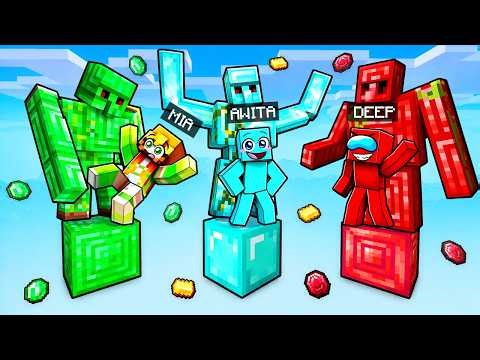 Trapped in ONE BLOCK with GOLEMS in Minecraft