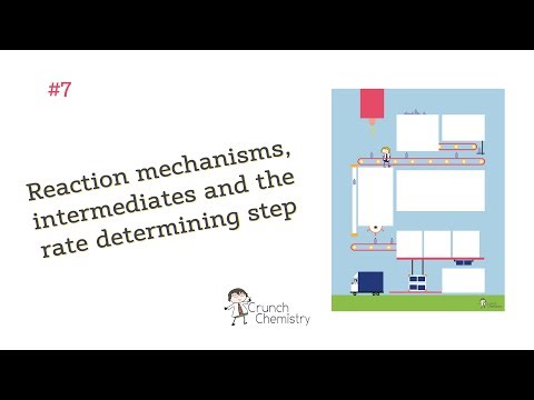 Reaction mechanisms, intermediates and the rate determining step.