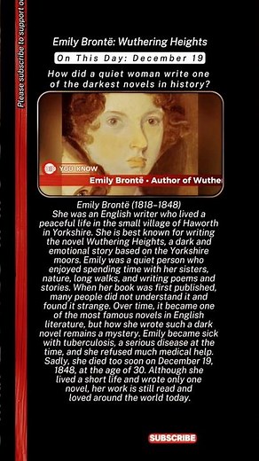 Emily Brontë's Enduring Legacy: A Testament to Her Genius #OnThisDay #HistoryExplained