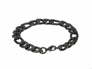 Watch Crucible Jewelry Mens Black IP Stainless Steel Figaro Bracelet, 9-Inch ﹙11 mm﹚ on Amazon Live