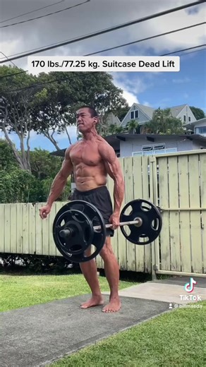 170 lbs./77.25 kg. Barbell Suitcase Dead Lift