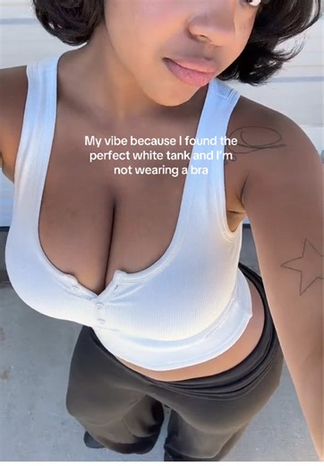 White tank it’s braless. 🤍 #bigchestapproved #klassy #trending