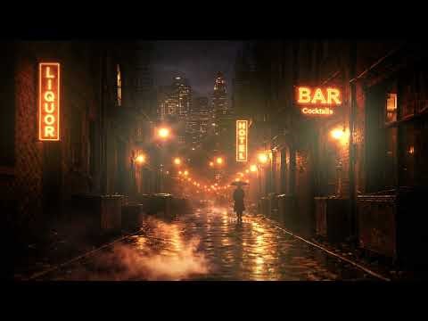Rainy Noir Alley at Night | Jazz Noir Ambience for Sleep, Focus, and Late Nights