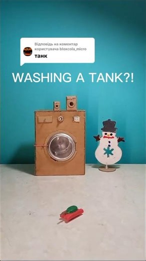 Washing a MINI TANK in My Cardboard Machine 😂