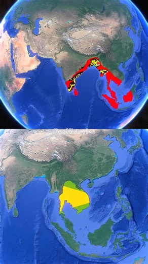 Evolution of India & Cambodia #maps #history #historymap | Geo-Histories