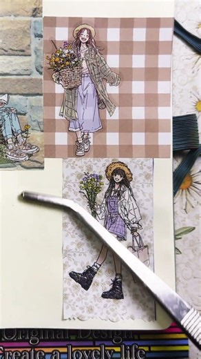 ASMR Scrapbook Journaling | Paper Crinkle, Tape & Scissors Sounds #shorts